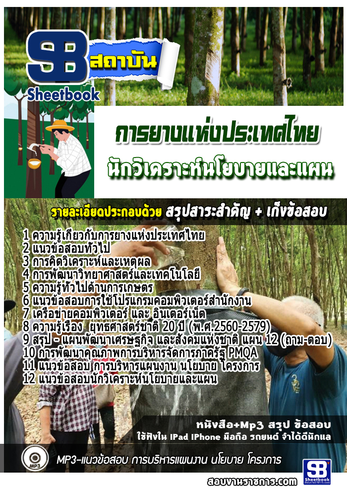 แนวข้อสอบนักวิเคราะห์นโยบายและแผน การยางแห่งประเทศไทย