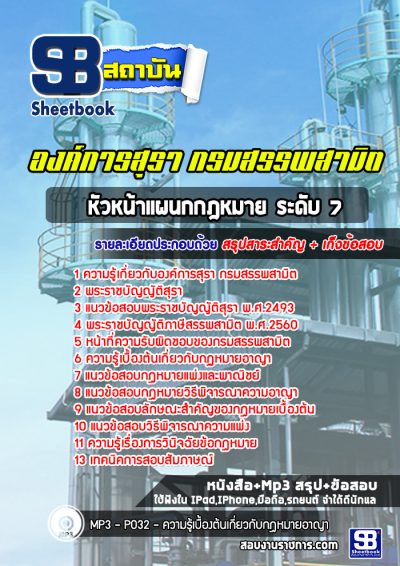แนวข้อสอบหัวหน้าแผนกกฎหมาย ระดับ 7 องค์การสุรา